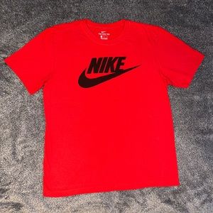 Nike, The Nike Tee, Mens Medium, Red with Black Nike swoosh